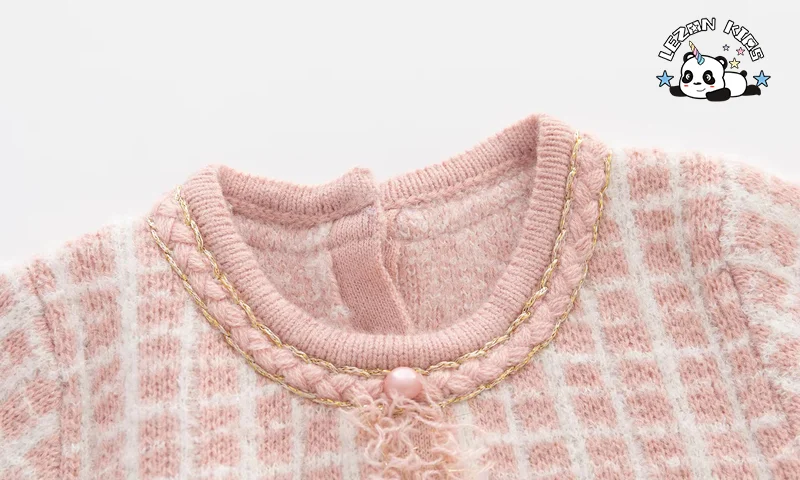 LEZONKIDS - Novo Vestido de Bolo para Meninas com Manga Longa de Primavera e Outono Cor Rosa Tutu